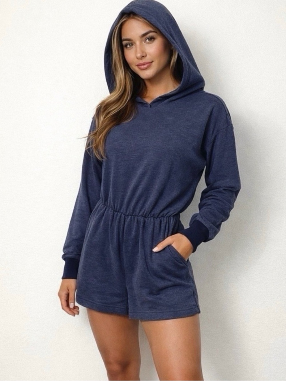Free People Movement Such a Flirt Hooded Open Back Romper NWT